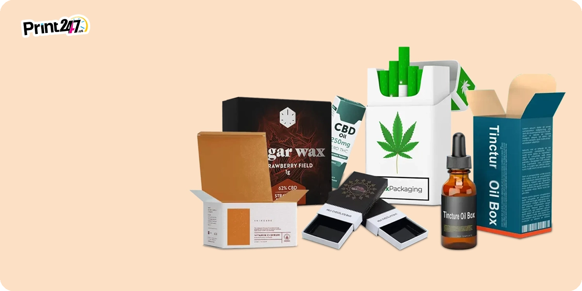 Custom CBD oil packaging boxes with logo design